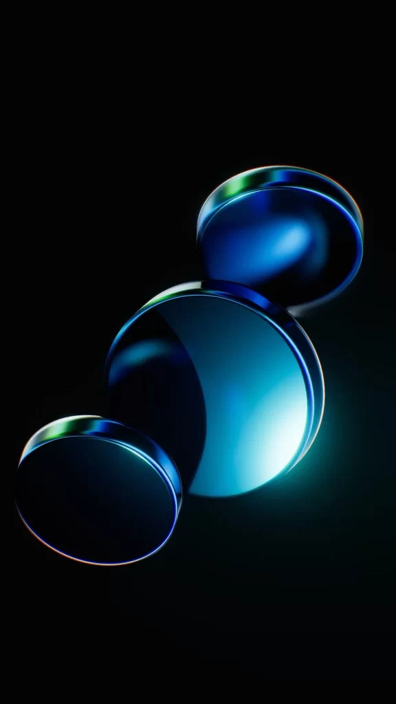 Blue Circles Reflective Digital Art Gradient