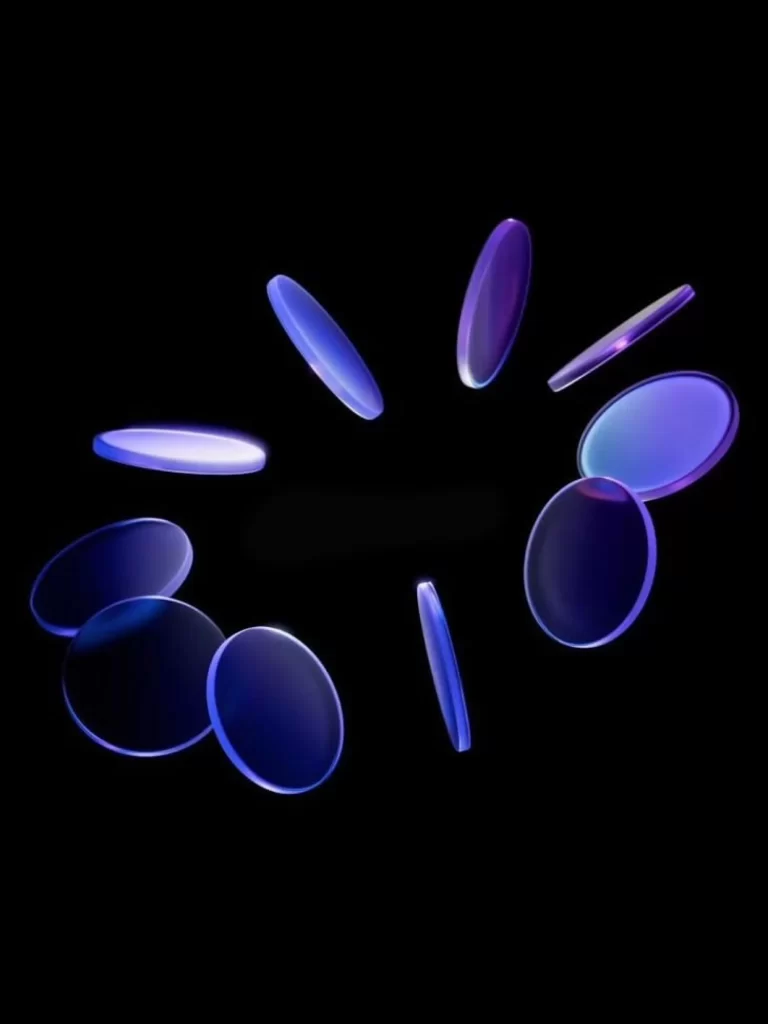 Blue Discs Floating Digital Art