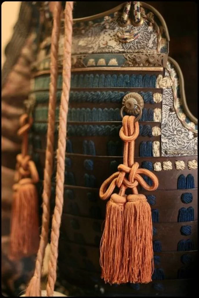 Blue Gold Armor Knot Tassels