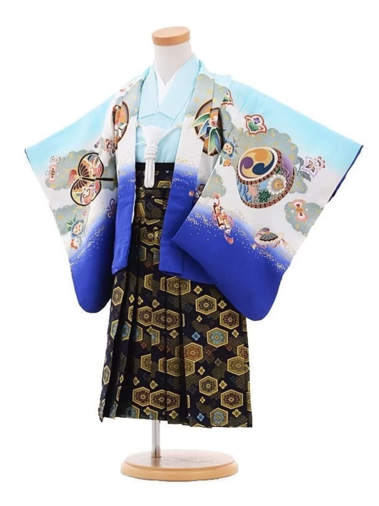 Blue Gold Floral Kimono