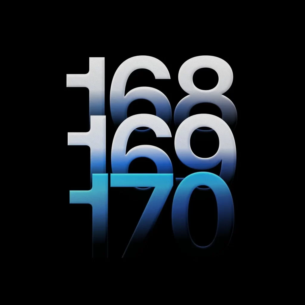 Blue Gray Gradient Numbers