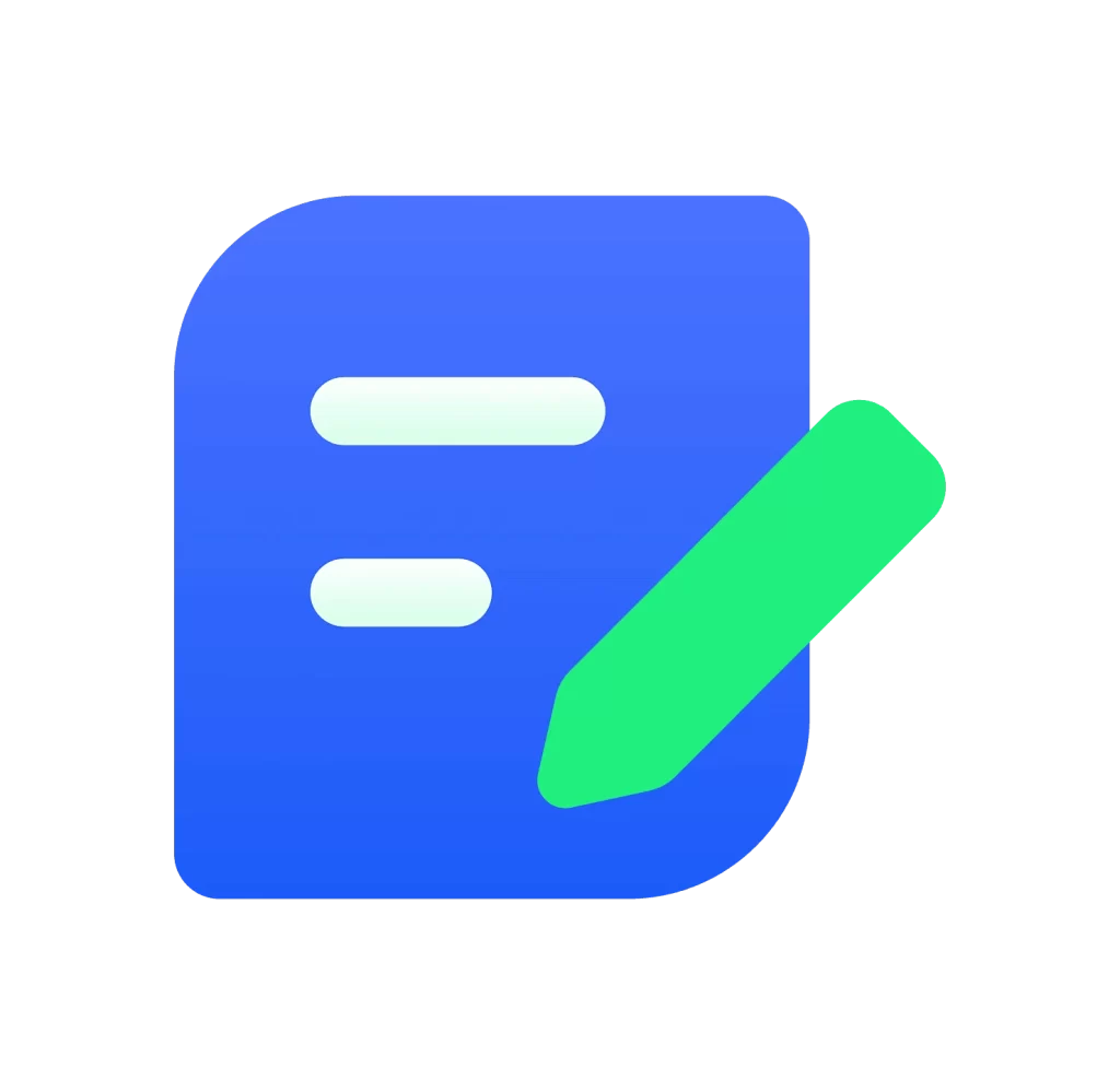Blue Green Pencil Icon Rounded