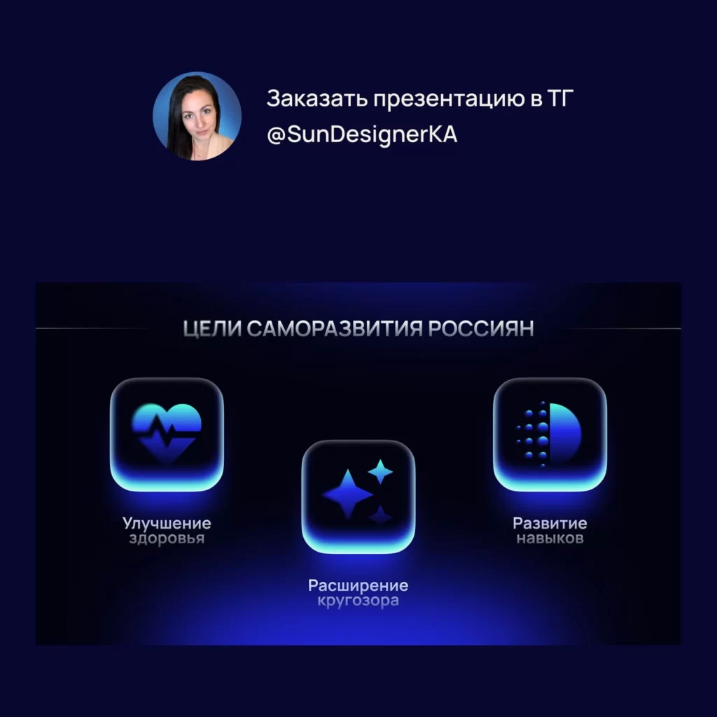 Blue Icons Digital Presentation Russian Text