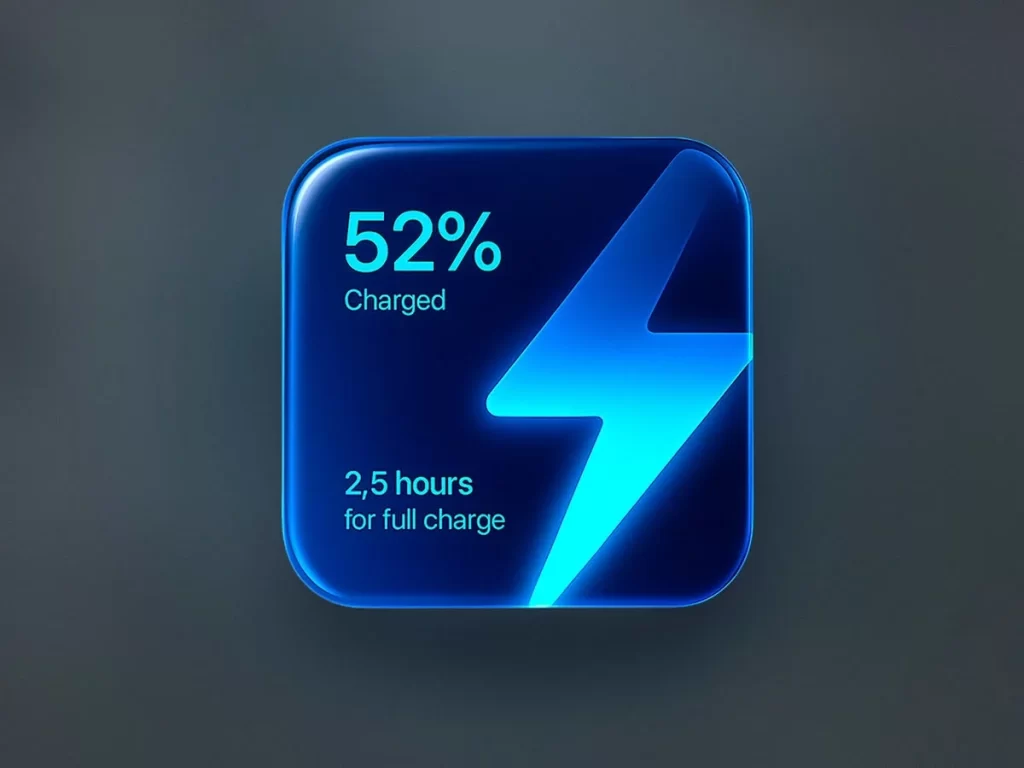 Blue Lightning Bolt Battery Indicator