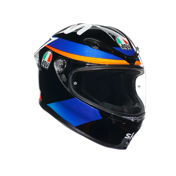 Blue Orange Helmet Front View