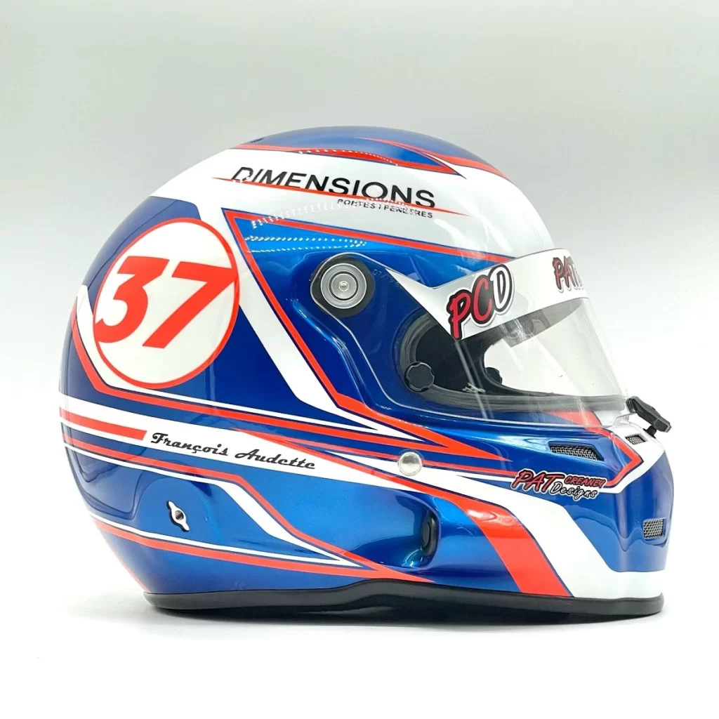 Blue Red White Helmet Front Motorcycle