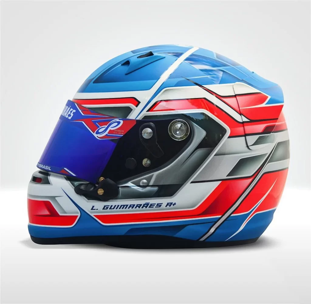 Blue Red White Helmet Profile Motorcycle