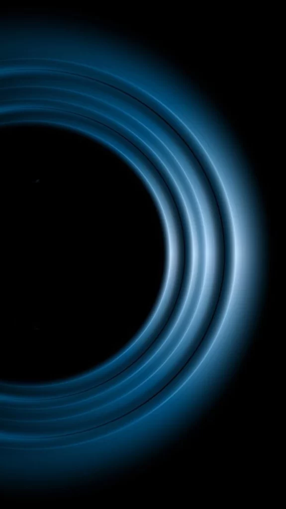 Blue Rings Black Circular Pattern Neon
