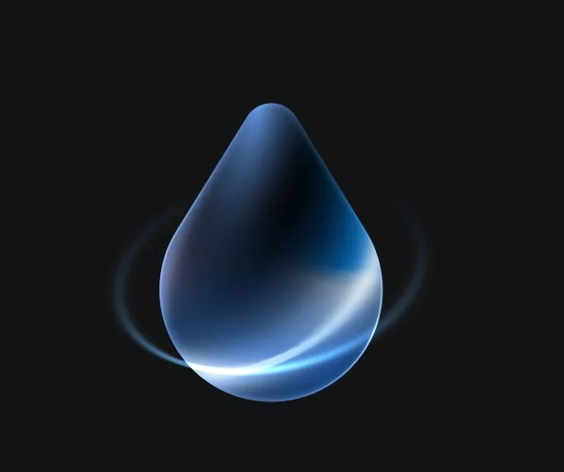Blue Waterdrop Glow
