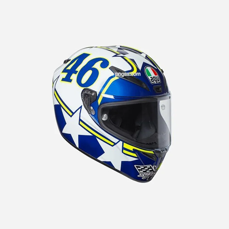 Blue White Stars Racing AGV Helmet Motorcycle