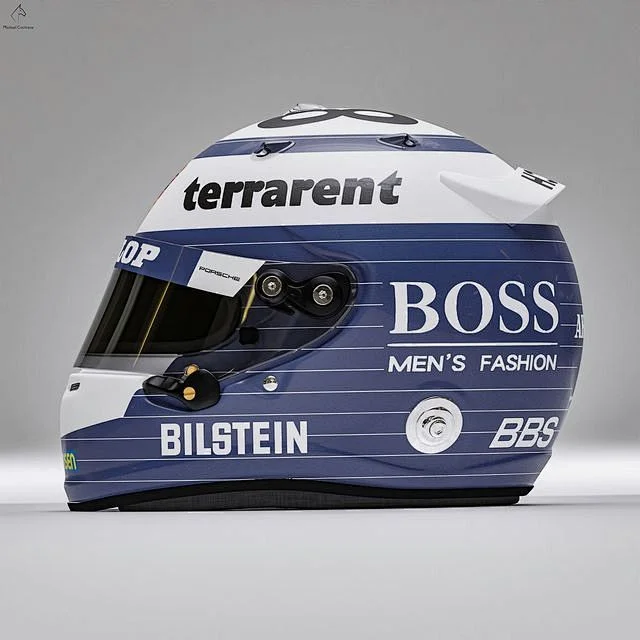 Blue White Stripes Terrarent Helmet Motorcycle