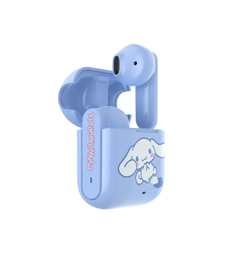 Blue Wireless Earbuds White Cartoon Character