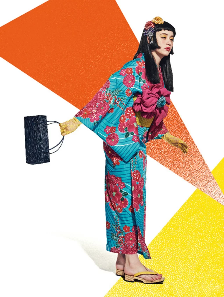 Blue Yellow Floral Kimono