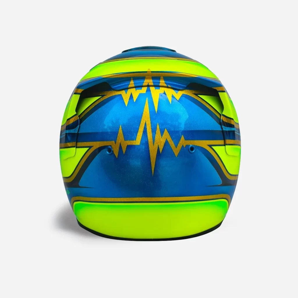 Blue Yellow Lightning Bolt Helmet Motorcycle