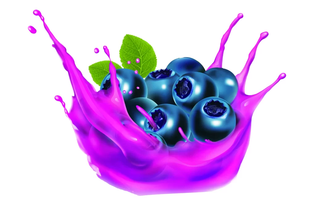Blueberries Juice Splash Purple Fresh Advertising