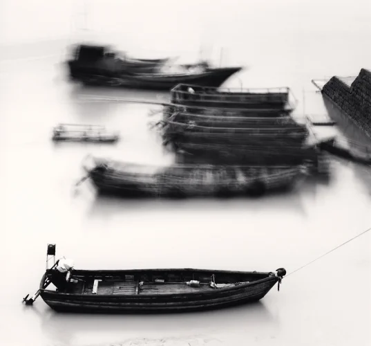 Boats Water Foggy Dramatic Atmospheric Seascape