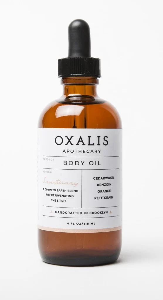 Body Oil Bottle Amber Glass Natural Apothecary Handcrafted