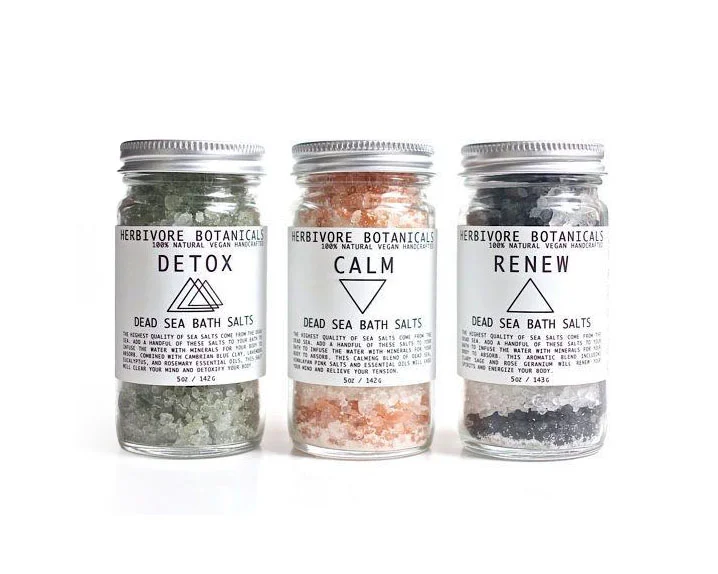 Botanicals Bath Salts Glass Jar Natural Vegan