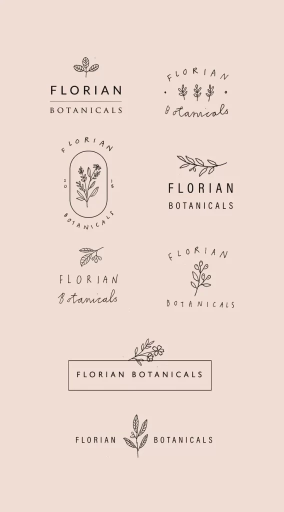 Botanicals Florals Illustration Natural Elegant Skincare Branding