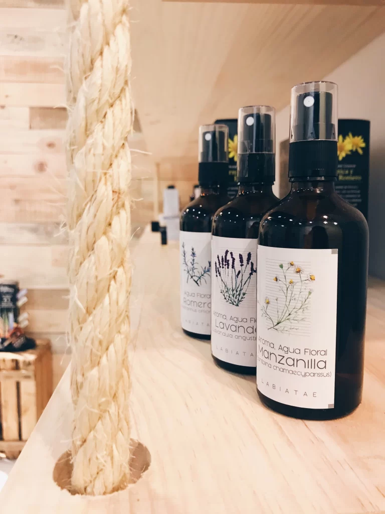 Bottle Glass Brown Spray Floral Botanical Skincare