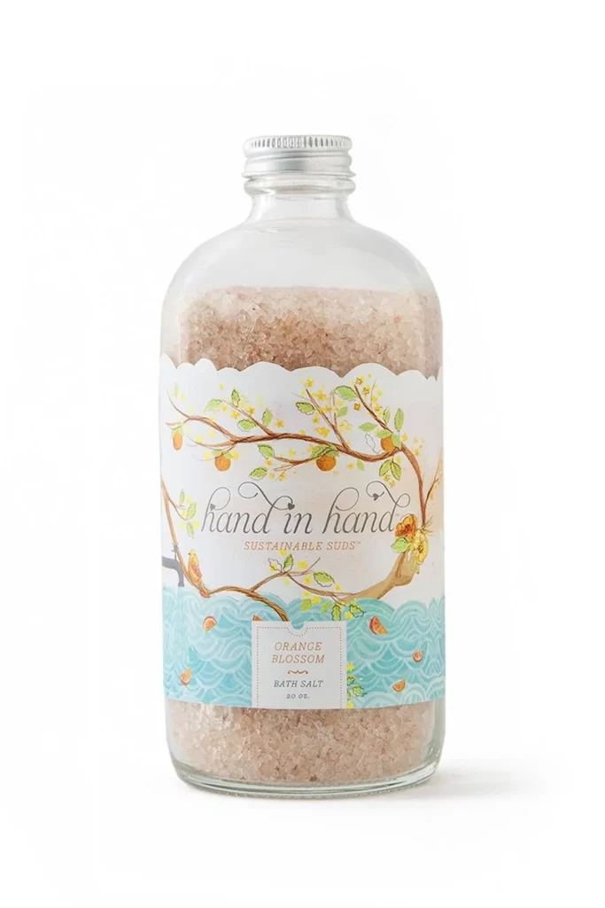 Bottle Glass Pink Botanical Bath Salt