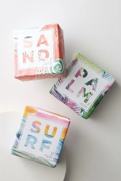 Box Tropical Colorful Design Style Soap