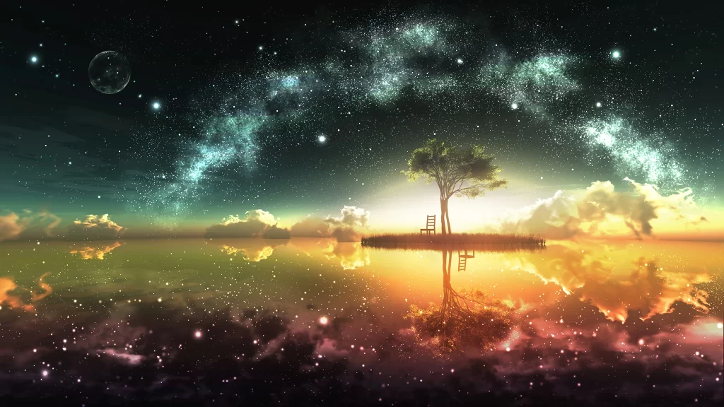 Boy Brown Hair Tree Chair Cosmic