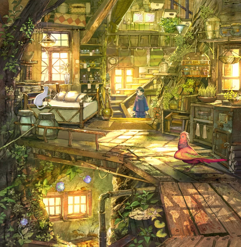 Boy Green Yellow Fantasy Nature