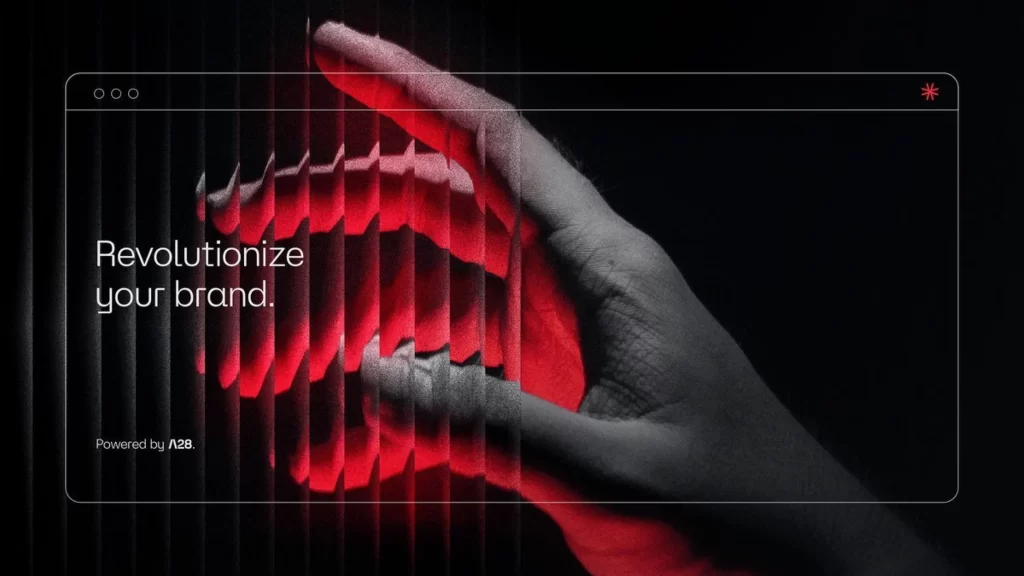 Brand Revolutionize Hand Red Black Text