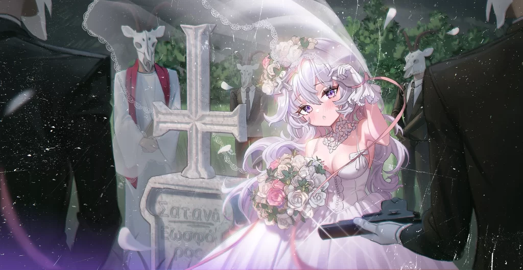 Bride White Pink Purple Gothic