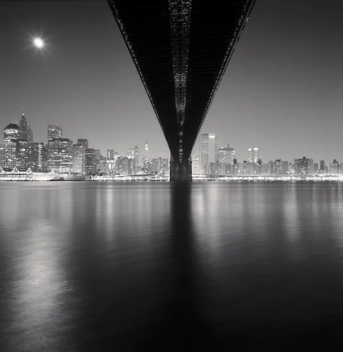 Bridge Cityscape High Contrast Dramatic Reflective Mysterious