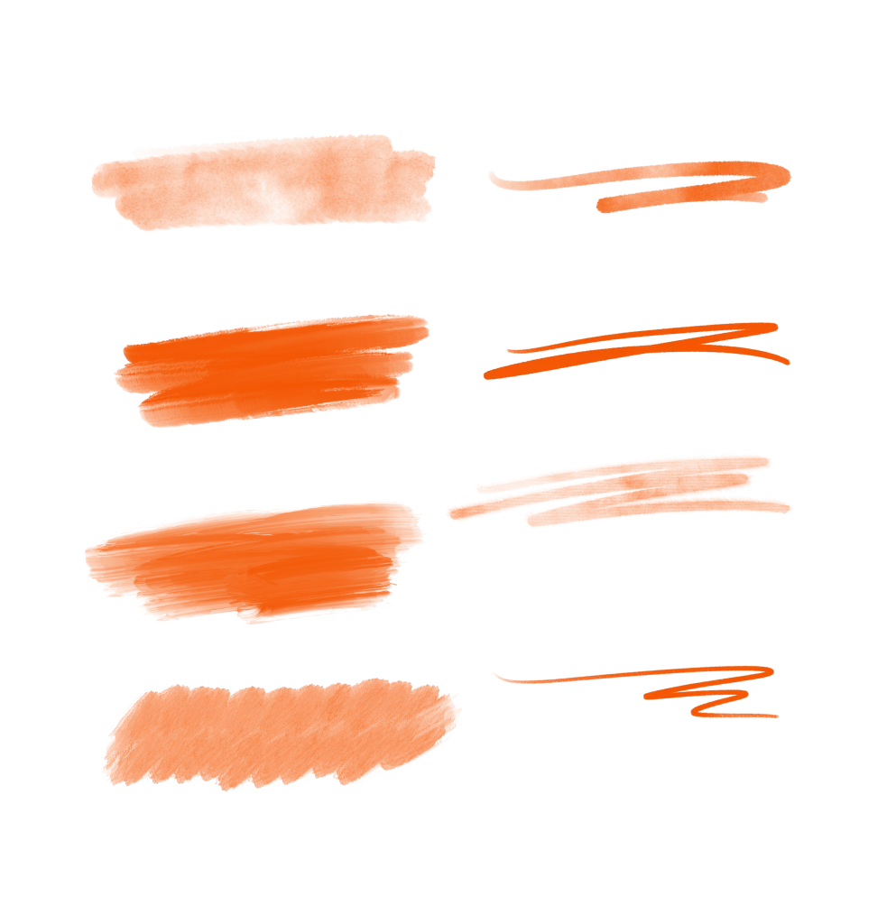 Brush Strokes Orange White
