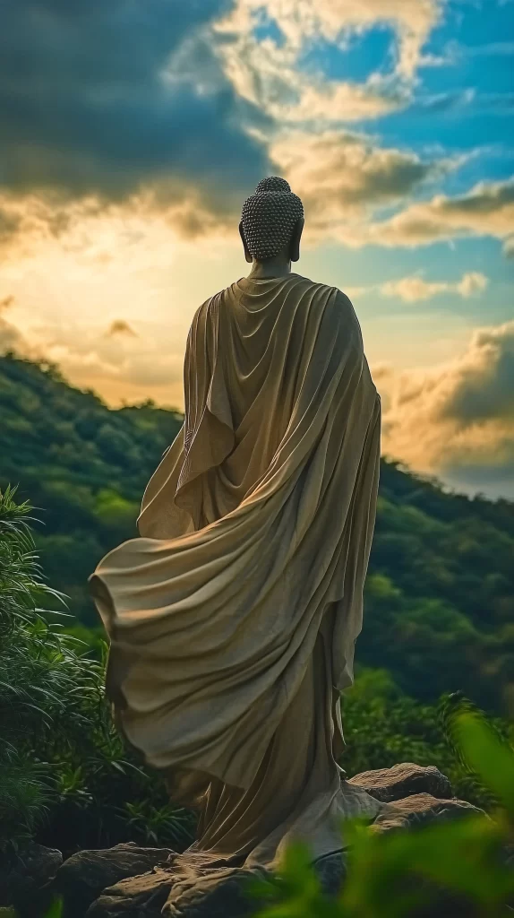 Buddha Meditation Blue Sky Clouds