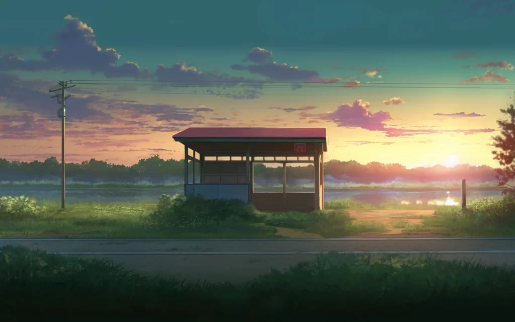 Bus_Stop Sunset Pastel Nature Calm