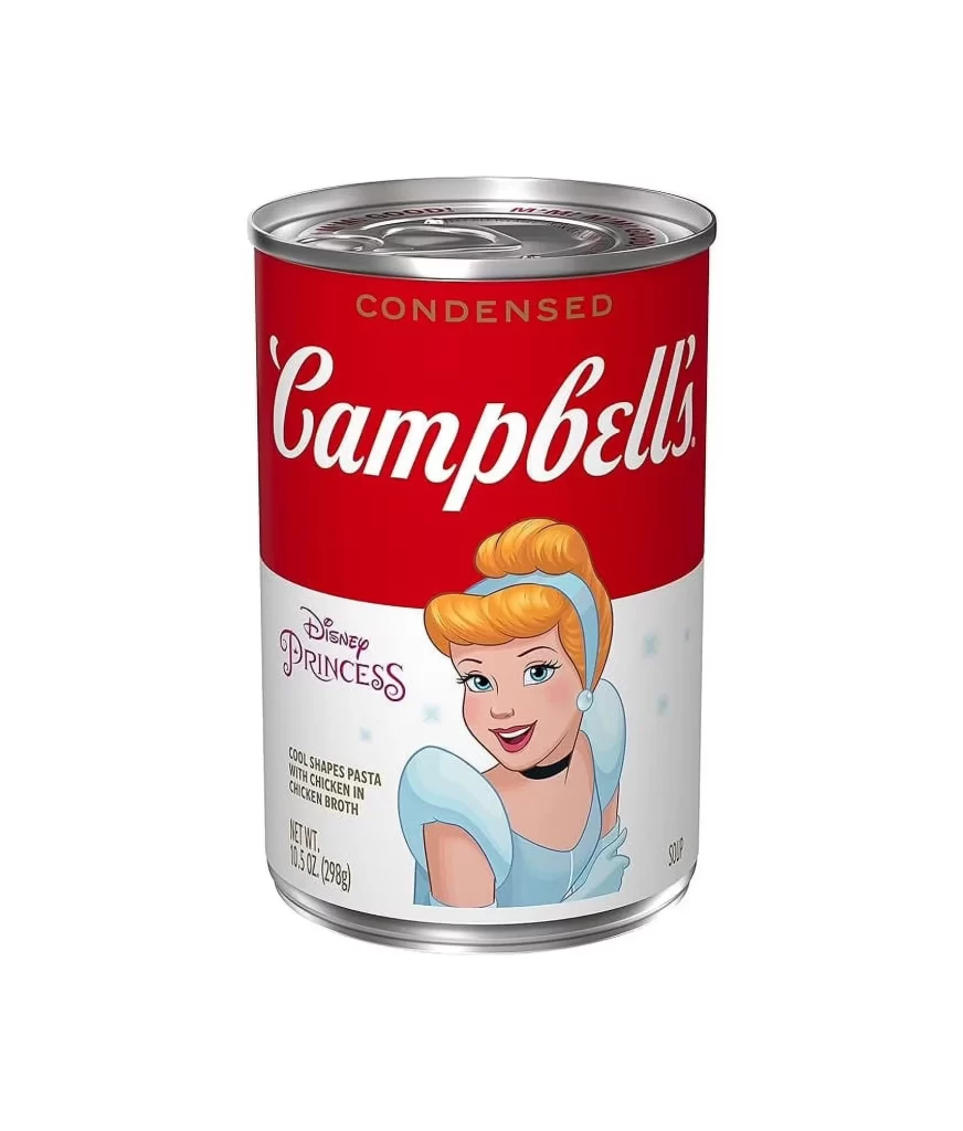 Campbell’s Soup Red White Disney Princess