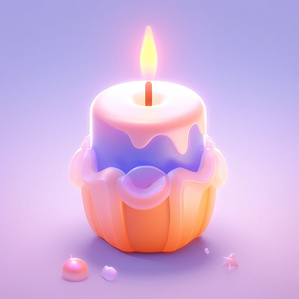 candle 3D icon game cartoon cute lovely