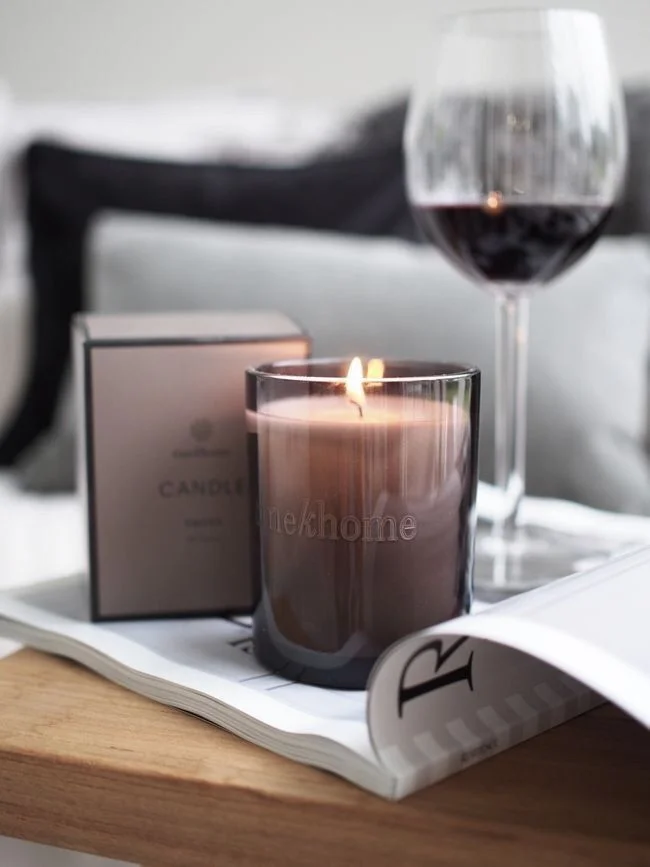 Candle Glass Jar Brown Home Decor
