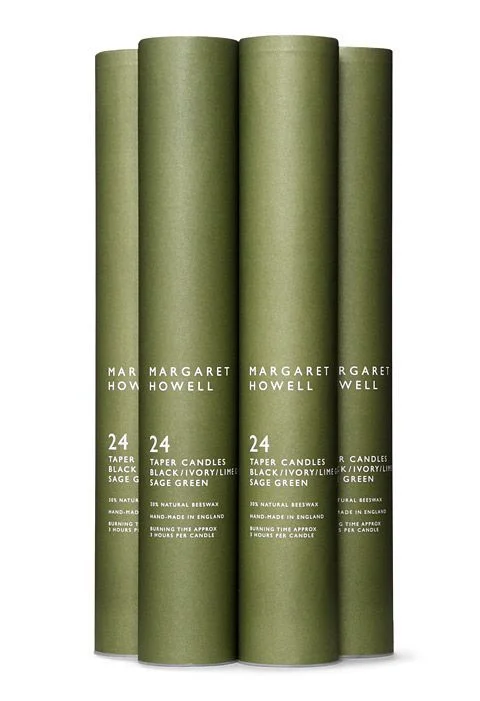 Candles Beeswax Green Cylinder Natural