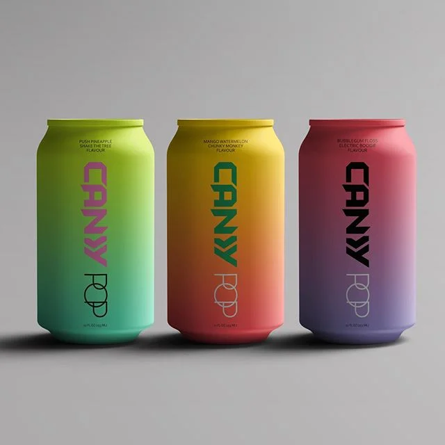 Candy Pop Can Aluminum Bright Gradient Beverage