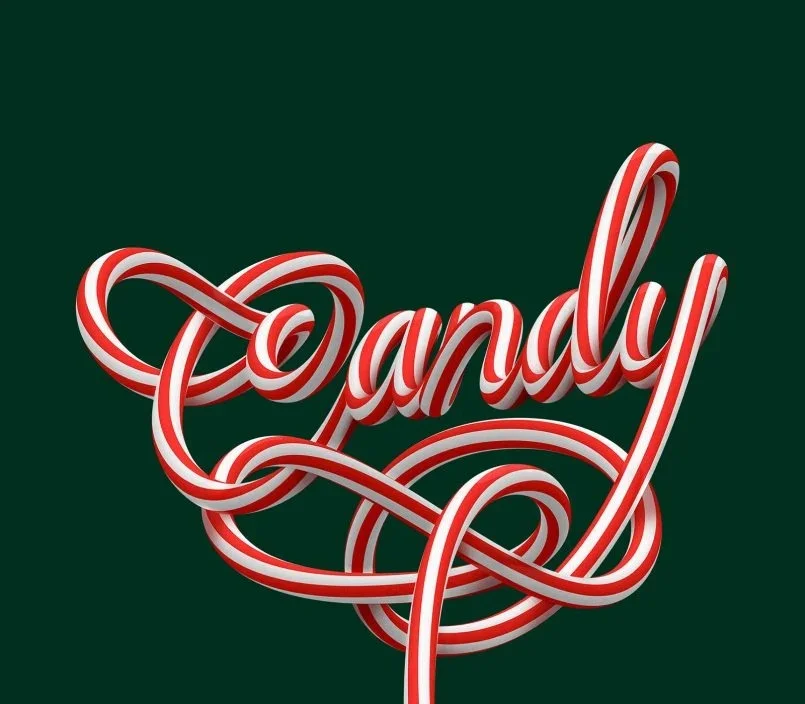 Candy Red White Sweet Typography