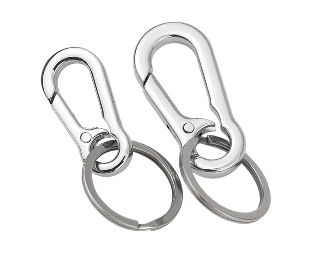 Carabiner Silver Metal Keychain Heart