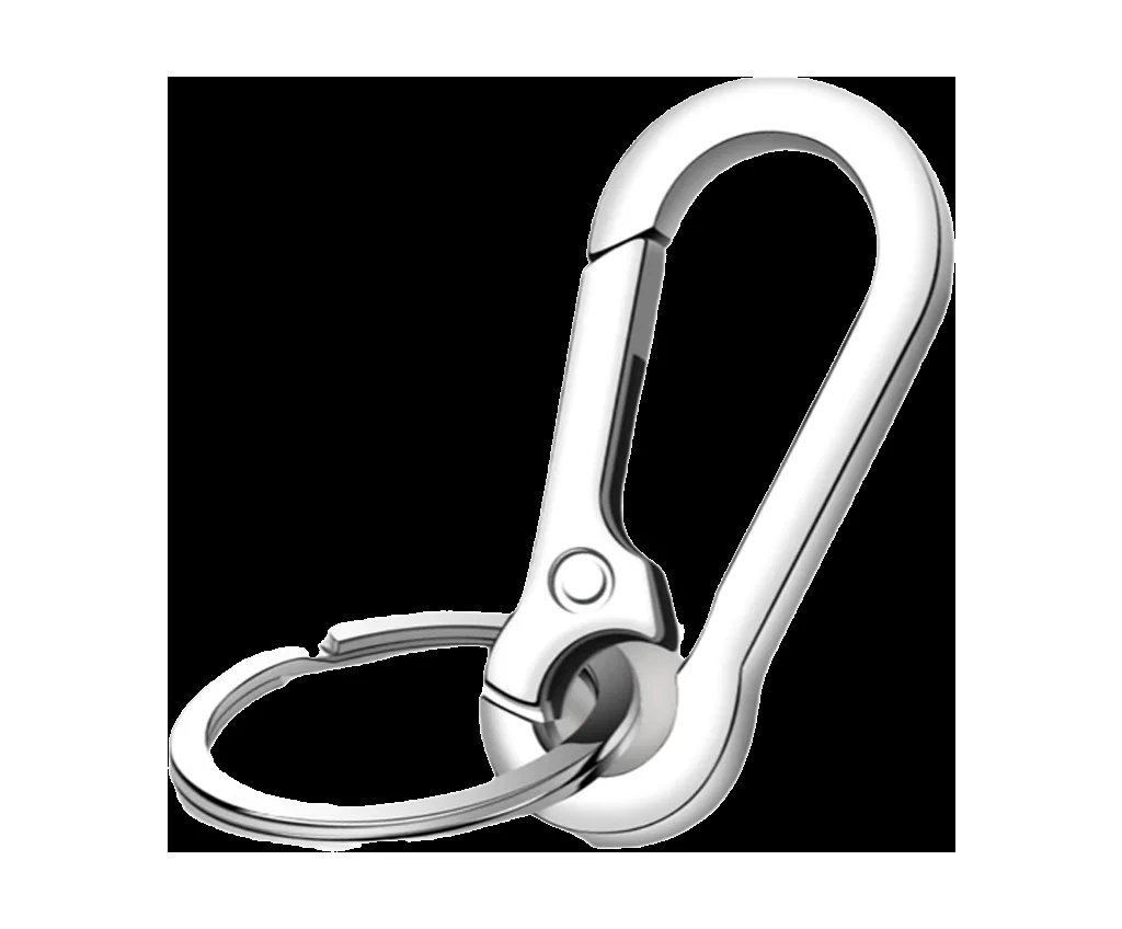 Carabiner Silver Metal Keychain Bolt
