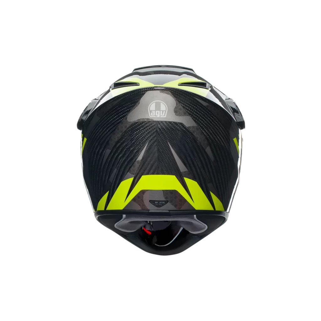 Carbon Fiber AGV Helmet Black Yellow Racing