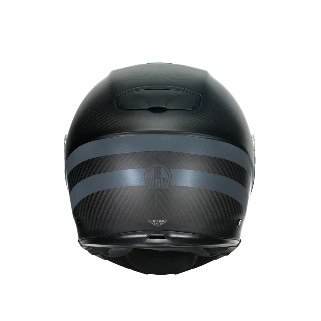 Carbon Fiber Helmet Black Gray Stripes
