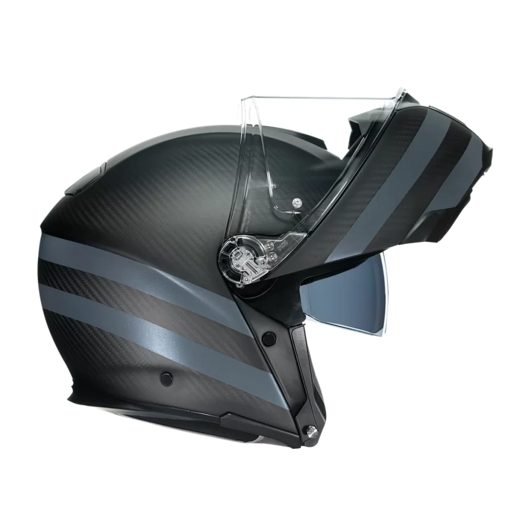 Carbon Silver Helmet Three Quarter