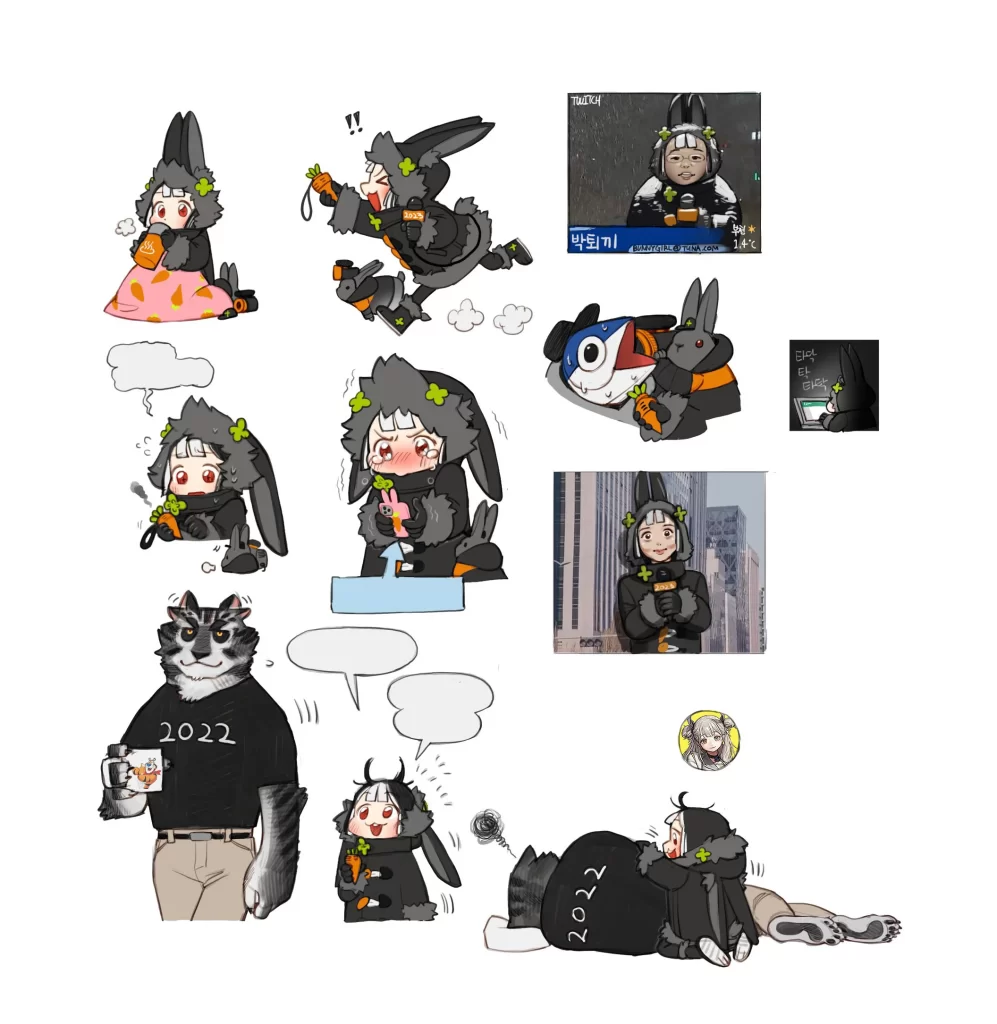Cartoon Character Black Orange Accents