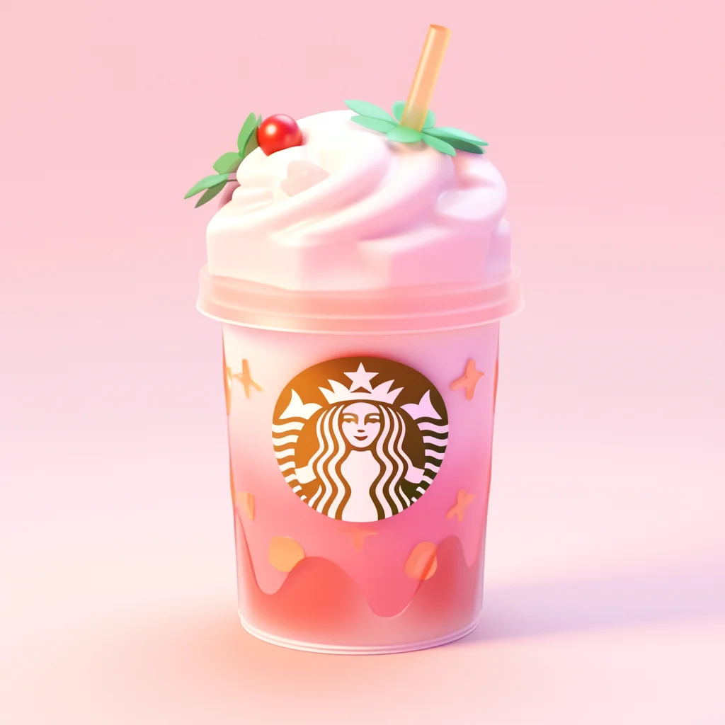 cartoon frappuccino cute coffee icon game 3D Starbucks lovely