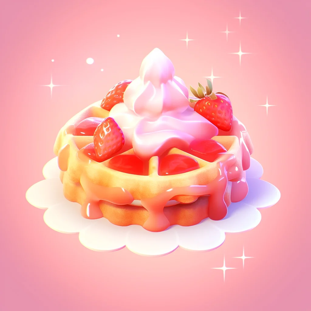 cartoon game 3D icon cute waffle lovely