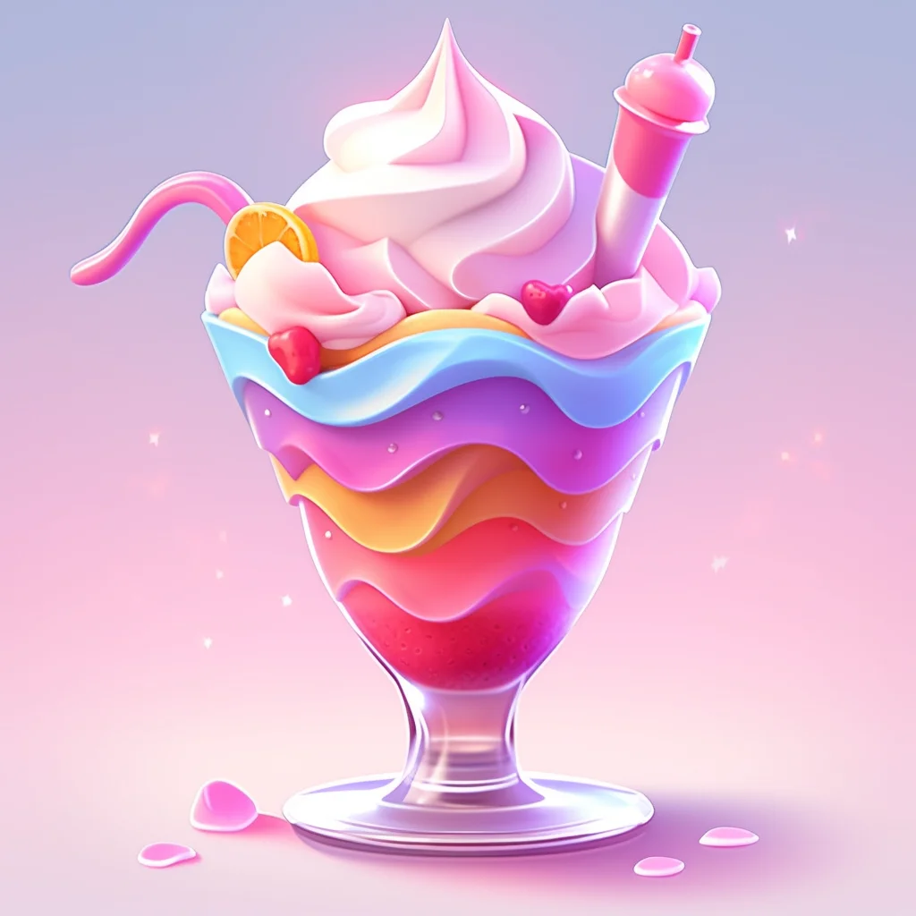 cartoon game cute lovely sundae 3D icon