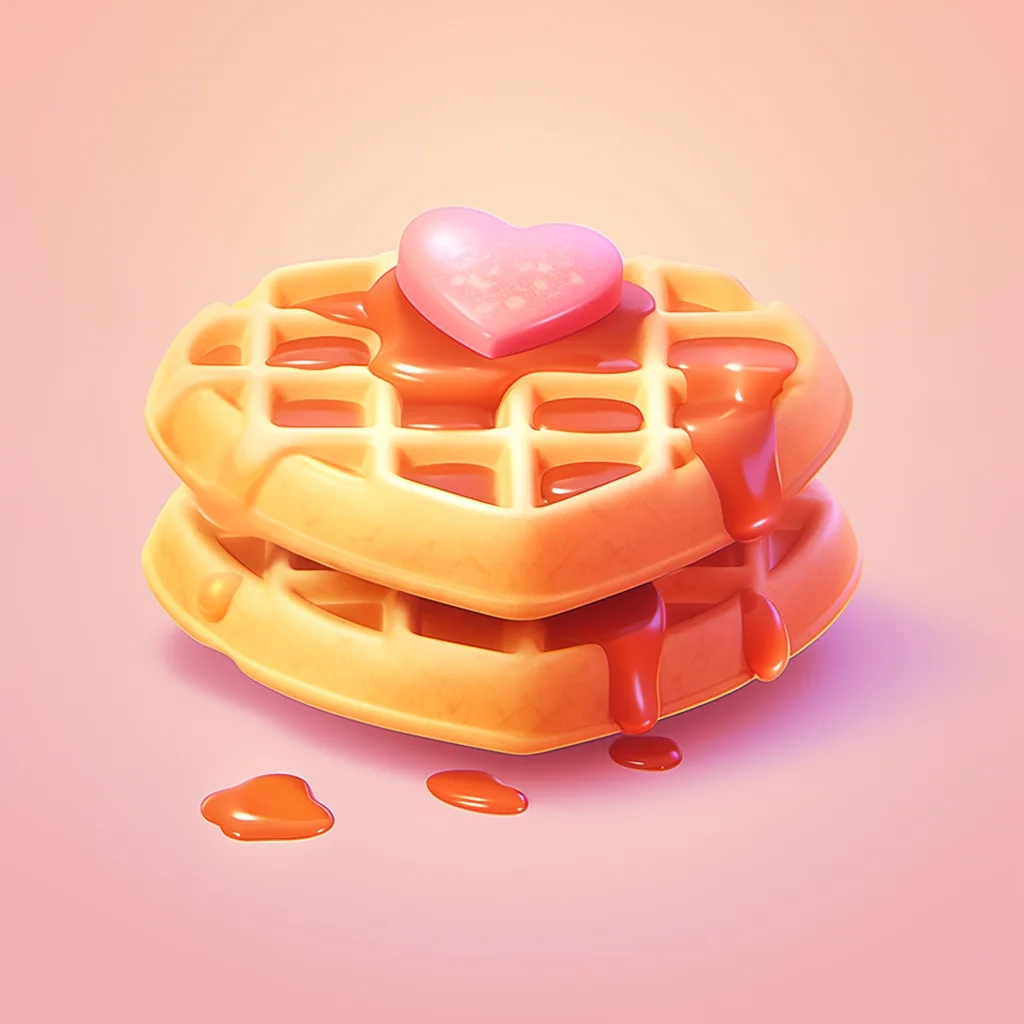 cartoon game cute lovely waffle 3D icon